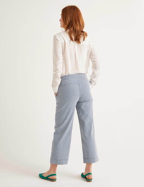 Wide Leg Crop Jeans - Ticking Stripe Wide Leg Crop Jeans - Ticking Stripe
