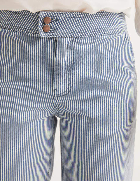 Crop Wide Leg Jeans - Ticking Stripe Crop Wide Leg Jeans - Ticking Stripe