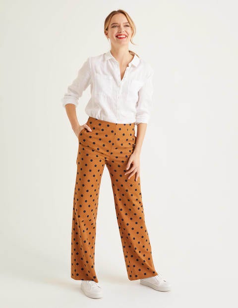 Sloane Hose mit weitem Bein - Lebkuchen, Tupfen Sloane Hose mit weitem Bein - Lebkuchen, Tupfen
