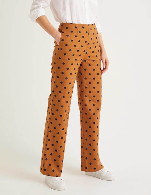 Sloane Hose mit weitem Bein - Lebkuchen, Tupfen Sloane Hose mit weitem Bein - Lebkuchen, Tupfen
