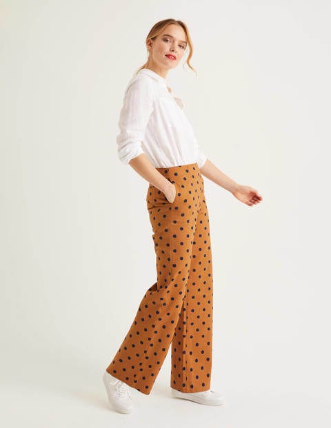 Sloane Hose mit weitem Bein - Lebkuchen, Tupfen Sloane Hose mit weitem Bein - Lebkuchen, Tupfen