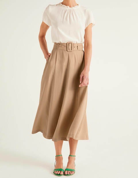 Poste Belted Midi Skirt - Camel Poste Belted Midi Skirt - Camel