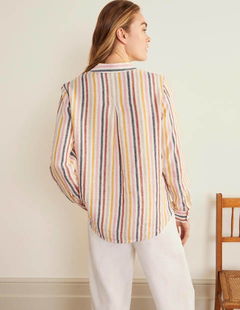 Linen Shirt - Tuscan Sun, French Navy Stripe Linen Shirt - Tuscan Sun, French Navy Stripe