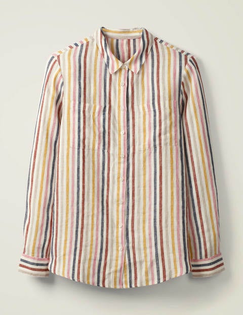 Linen Shirt - Tuscan Sun, French Navy Stripe Linen Shirt - Tuscan Sun, French Navy Stripe