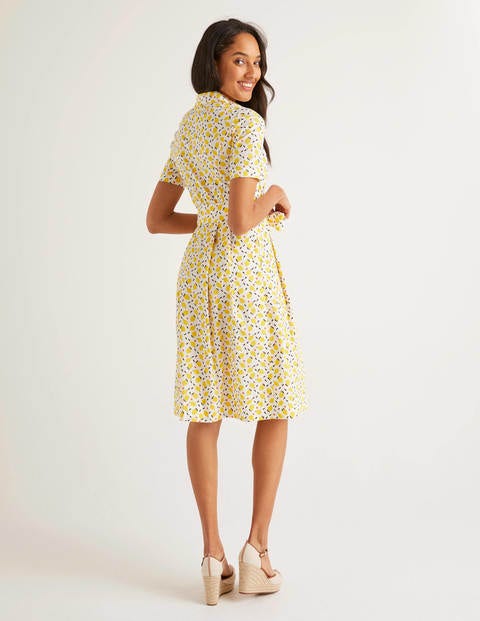 Anastasia Shirt Dress - Ivory, Lemon Fruit Anastasia Shirt Dress - Ivory, Lemon Fruit
