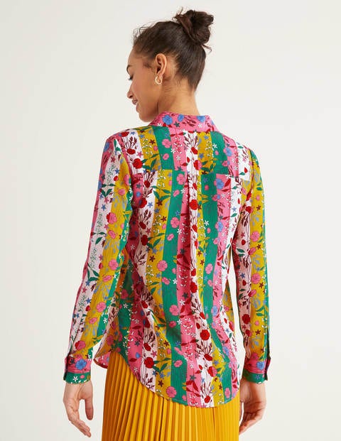 The Silk Shirt - Bright Camellia, Garden Charm The Silk Shirt - Bright Camellia, Garden Charm