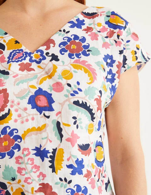 Alexandra Linen Top - Ivory, Tropical Retreat Alexandra Linen Top - Ivory, Tropical Retreat