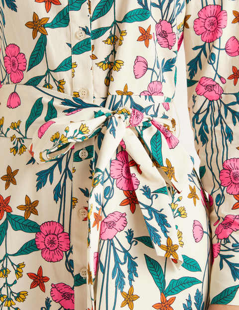 Isodora Midi Shirt Dress - Ivory, Garden Charm Isodora Midi Shirt Dress - Ivory, Garden Charm