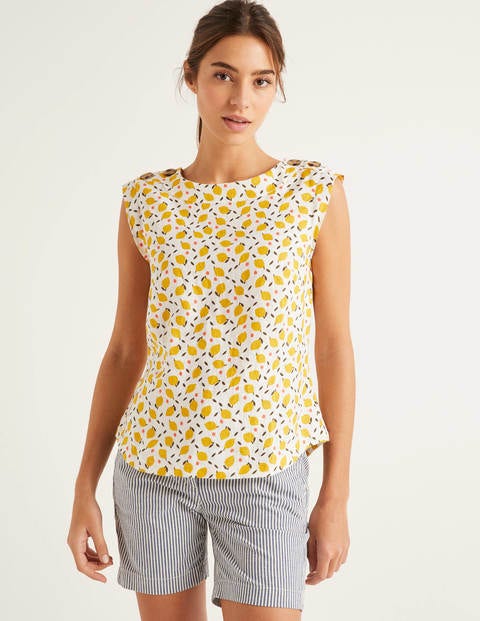Julianne Linen Shell Top - Ivory, Lemon Fruit Julianne Linen Shell Top - Ivory, Lemon Fruit