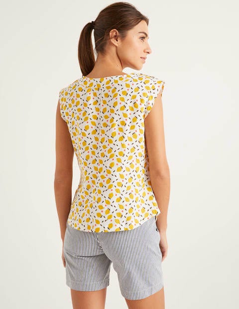 Julianne Linen Shell Top - Ivory, Lemon Fruit Julianne Linen Shell Top - Ivory, Lemon Fruit