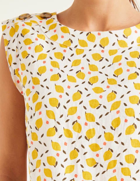 Julianne Linen Shell Top - Ivory, Lemon Fruit Julianne Linen Shell Top - Ivory, Lemon Fruit