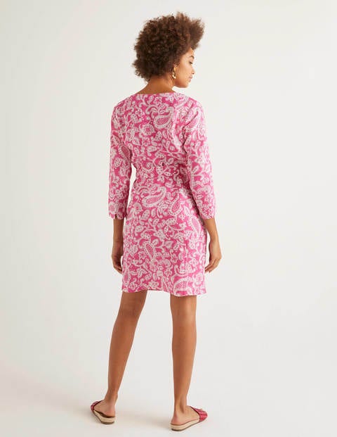 Kelsey Linen Tunic - Party Pink, Spotty Paisley Kelsey Linen Tunic - Party Pink, Spotty Paisley