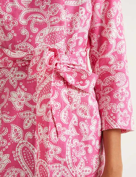 Kelsey Linen Tunic - Party Pink, Spotty Paisley Kelsey Linen Tunic - Party Pink, Spotty Paisley
