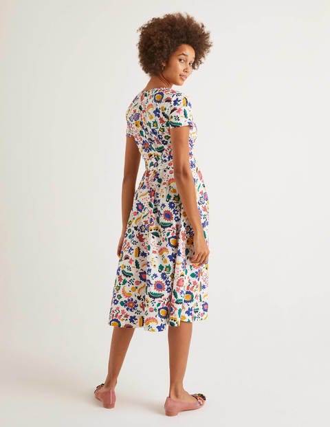 Olive Wrap Dress - Ivory, Tropical Retreat Olive Wrap Dress - Ivory, Tropical Retreat