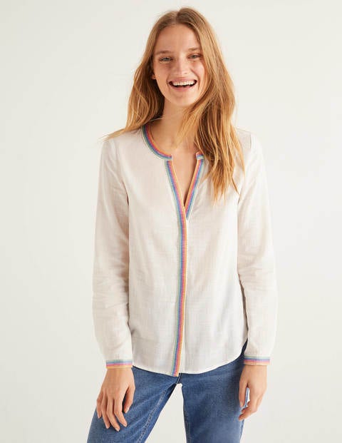 Clea Embroidered Top - White Clea Embroidered Top - White