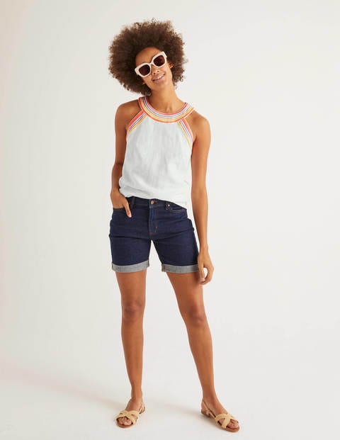 Dollie Embroidered Linen Top - White Dollie Embroidered Linen Top - White