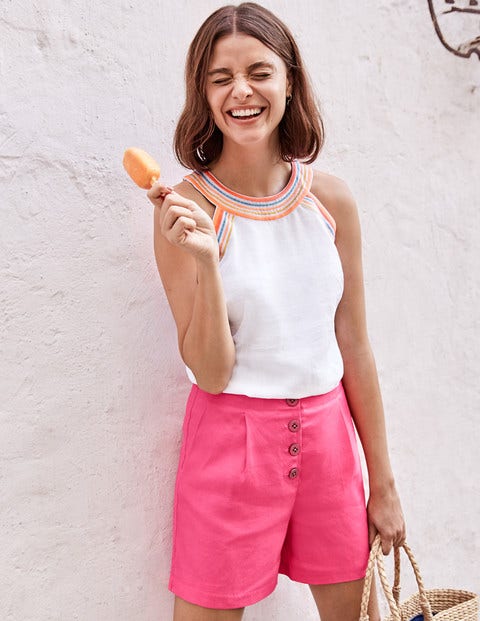 Dollie Embroidered Linen Top - White Dollie Embroidered Linen Top - White