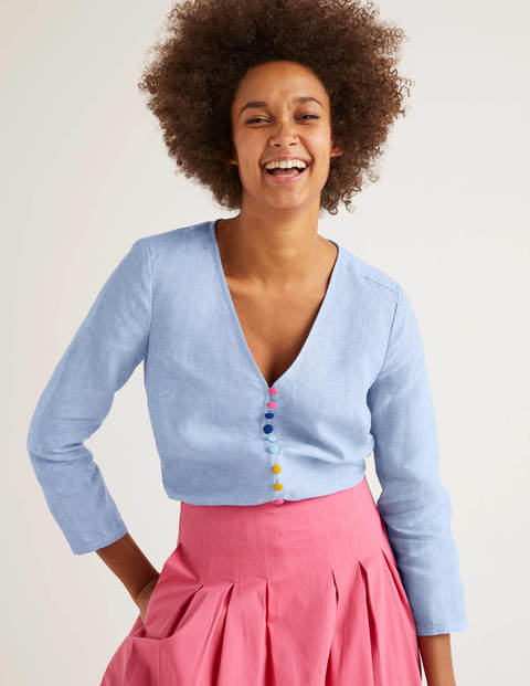 Cecilia Linen Blouse - Chambray Cecilia Linen Blouse - Chambray