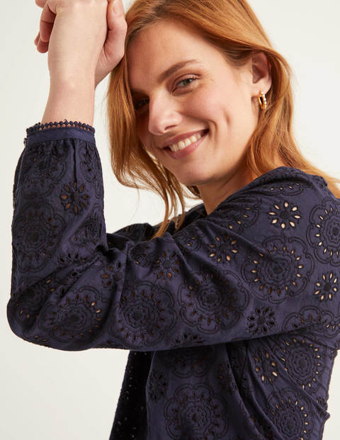 Priscilla Broderie Blouse - Navy Priscilla Broderie Blouse - Navy