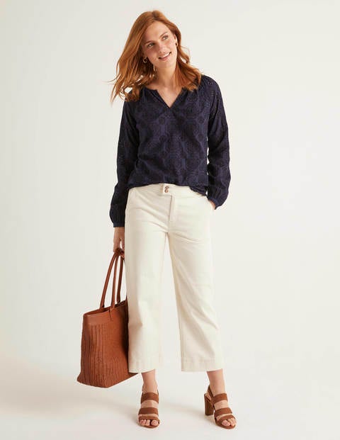 Priscilla Broderie Blouse - Navy Priscilla Broderie Blouse - Navy