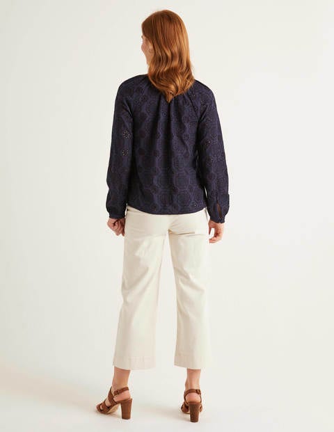 Priscilla Broderie Blouse - Navy Priscilla Broderie Blouse - Navy