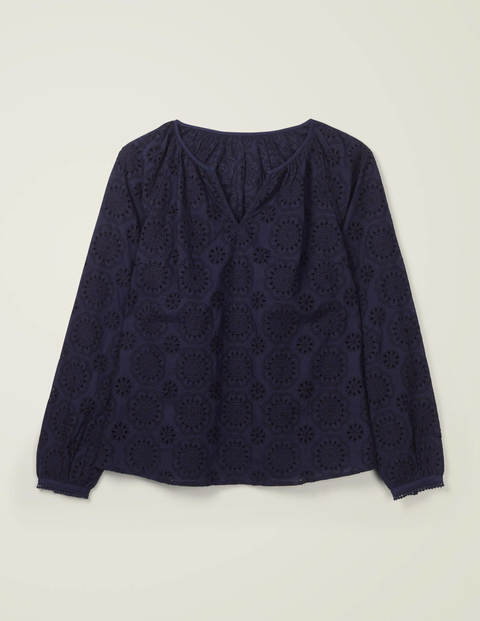 Priscilla Broderie Blouse - Navy Priscilla Broderie Blouse - Navy