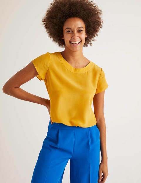 T-shirt Polly en soie - Soleil toscan T-shirt Polly en soie - Soleil toscan