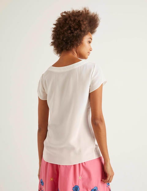 Polly Silk T-Shirt - Ivory Polly Silk T-Shirt - Ivory
