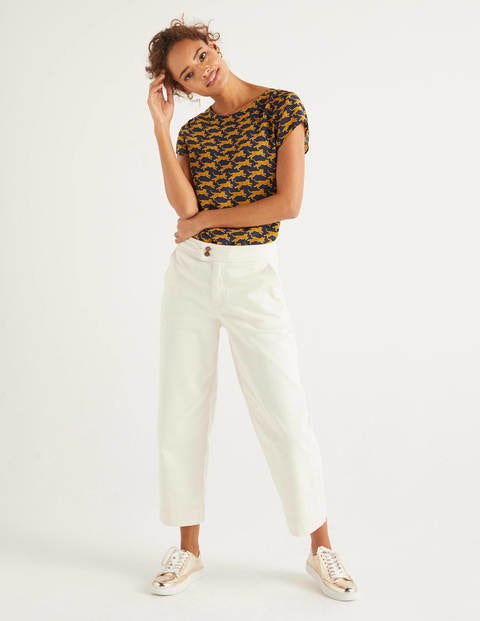 Polly Silk T-Shirt - Navy, Spotted Cheetah Polly Silk T-Shirt - Navy, Spotted Cheetah