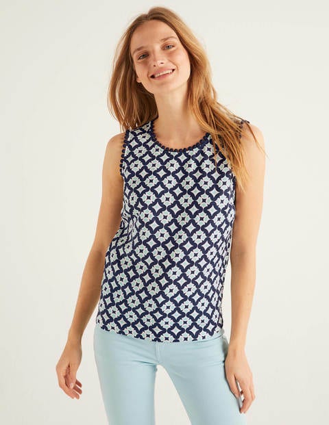 Romaine Leinenoberteil - Navy, Diamanttropfen Romaine Leinenoberteil - Navy, Diamanttropfen