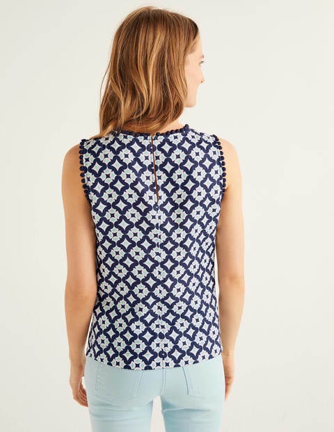 Romaine Leinenoberteil - Navy, Diamanttropfen Romaine Leinenoberteil - Navy, Diamanttropfen