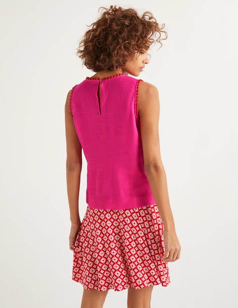Romaine Linen Top - Pop Pansy Romaine Linen Top - Pop Pansy