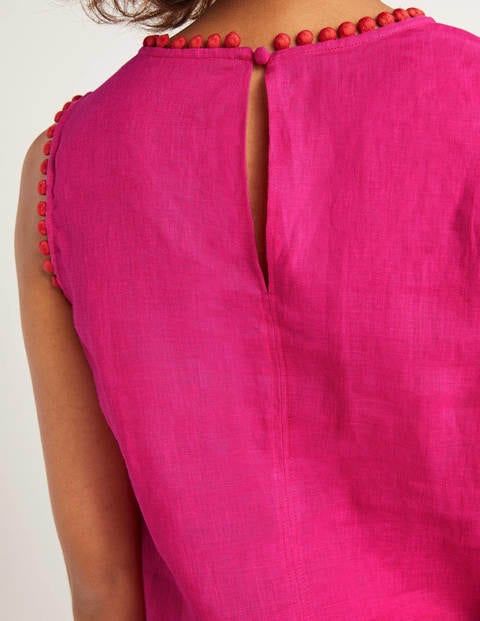 Romaine Linen Top - Pop Pansy Romaine Linen Top - Pop Pansy