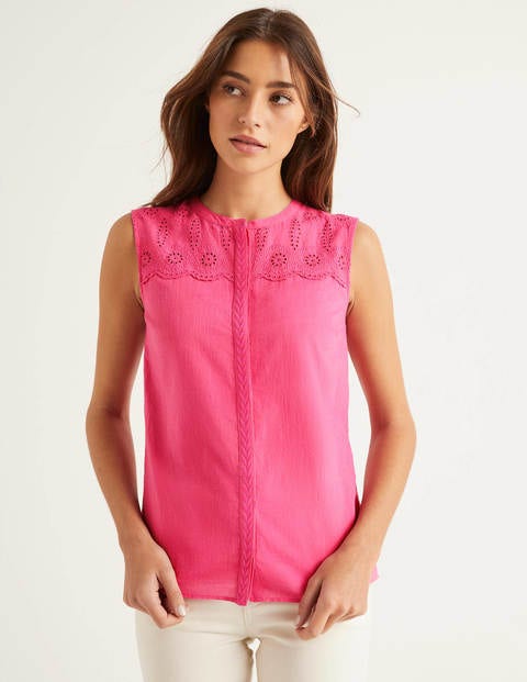 Casey Broderie Shirt - Bright Camellia Casey Broderie Shirt - Bright Camellia