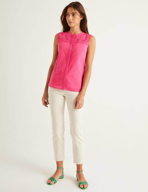 Casey Broderie Shirt - Bright Camellia Casey Broderie Shirt - Bright Camellia
