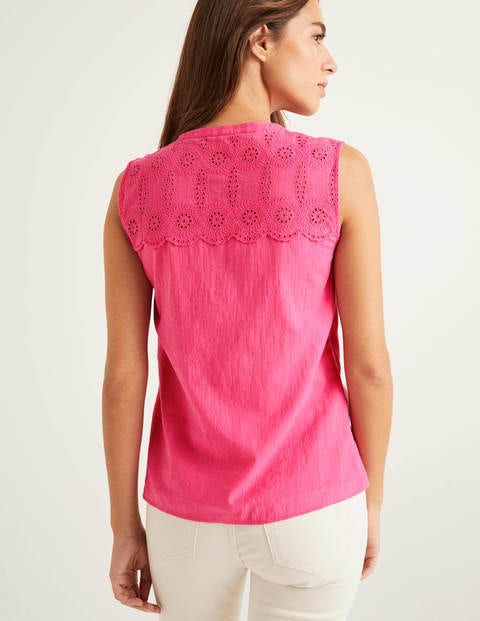 Casey Broderie Shirt - Bright Camellia Casey Broderie Shirt - Bright Camellia