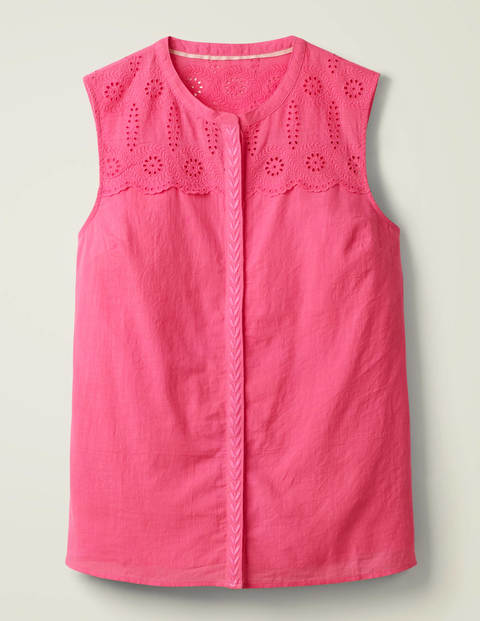 Casey Broderie Shirt - Bright Camellia Casey Broderie Shirt - Bright Camellia