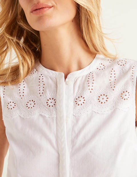 Casey Broderie Shirt - White Casey Broderie Shirt - White