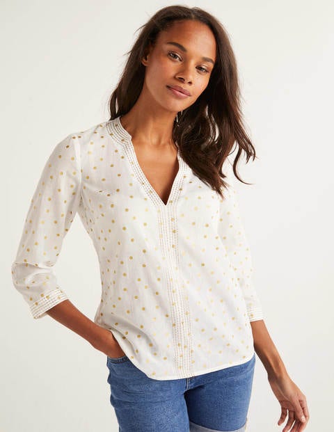 Rosanna Embroidered Top - Ivory, Polka Spot Rosanna Embroidered Top - Ivory, Polka Spot
