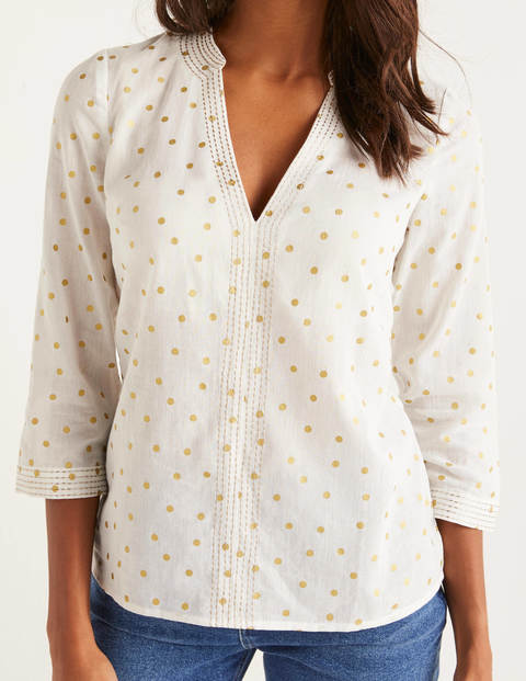 Rosanna Embroidered Top - Ivory, Polka Spot Rosanna Embroidered Top - Ivory, Polka Spot