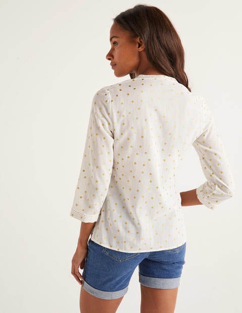 Rosanna Embroidered Top - Ivory, Polka Spot Rosanna Embroidered Top - Ivory, Polka Spot