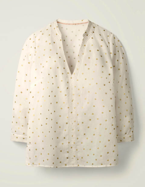 Rosanna Embroidered Top - Ivory, Polka Spot Rosanna Embroidered Top - Ivory, Polka Spot