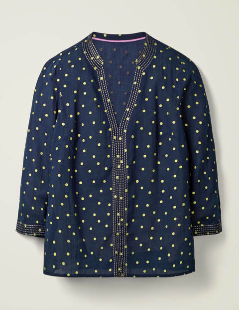 Rosanna Oberteil Mit Stickerei - Navy, Polka-Tupfen Rosanna Oberteil Mit Stickerei - Navy, Polka-Tupfen