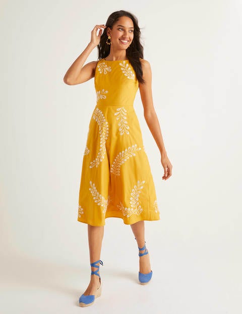 Fenella Embroidered Dress - Tuscan Sun Fenella Embroidered Dress - Tuscan Sun
