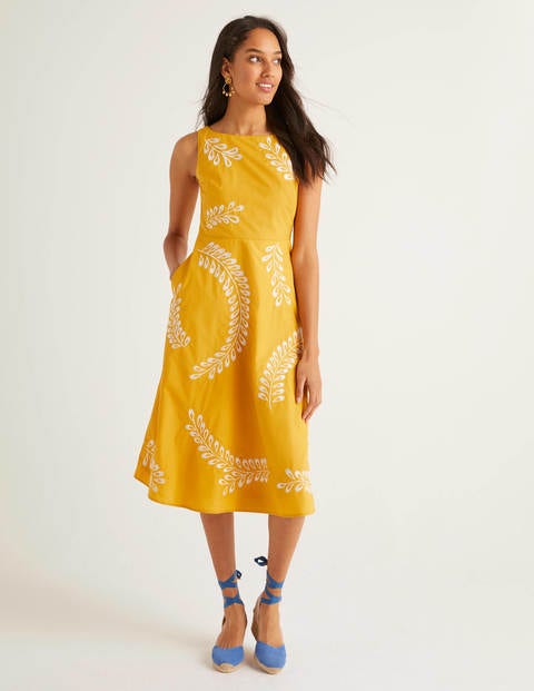 Fenella Embroidered Dress - Tuscan Sun Fenella Embroidered Dress - Tuscan Sun