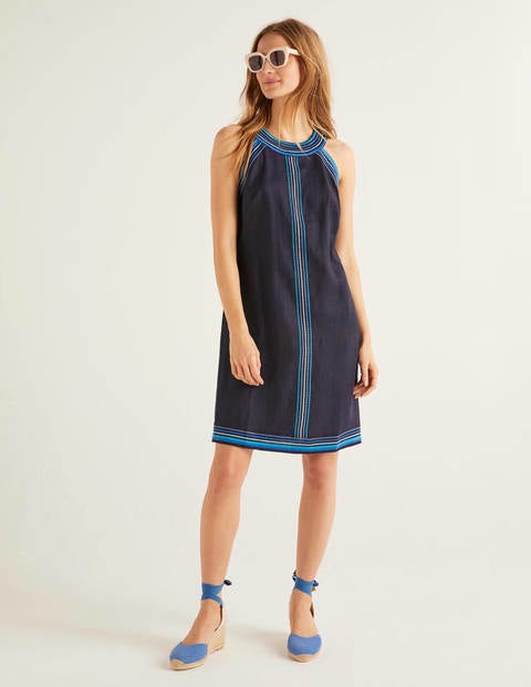 robe lin bleu marine