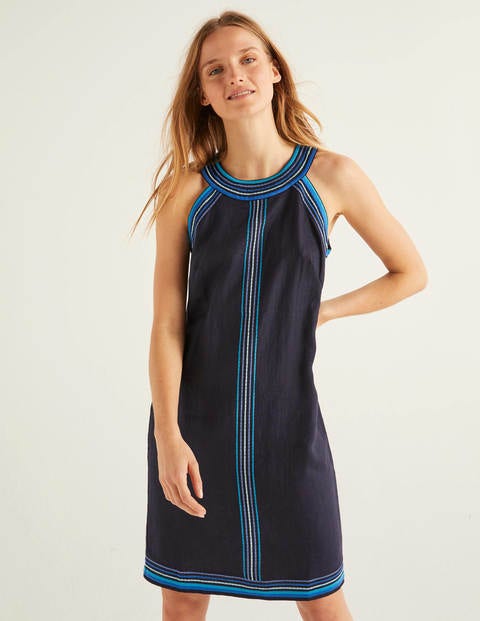 Dollie Leinenkleid mit Stickerei - Navy Dollie Leinenkleid mit Stickerei - Navy