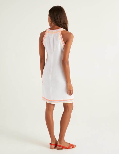 Dollie Embroidered Linen Dress - White Dollie Embroidered Linen Dress - White
