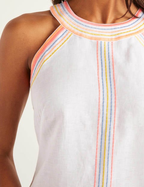 Dollie Embroidered Linen Dress - White Dollie Embroidered Linen Dress - White