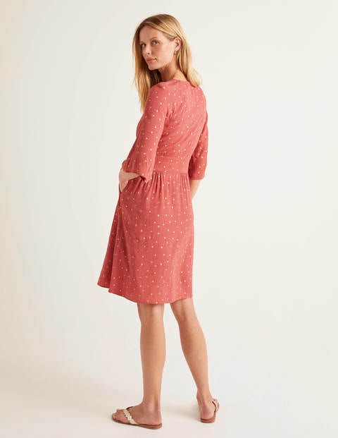 Robe à ceinture Dominique - Rouge, pois Robe à ceinture Dominique - Rouge, pois